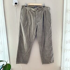 Woolrich Mens Pleated Corduroy Pants Size 38x30 Tan Academia Straight Leg Office